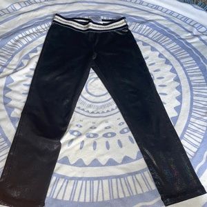 Girls Black Shimmer Leggings Size 5